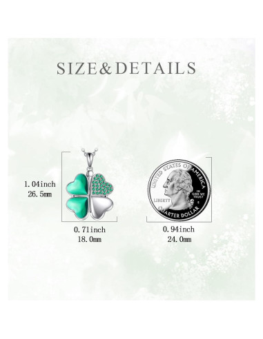 Collar de plata esterlina POPLYKE con colgante de trébol y corazón