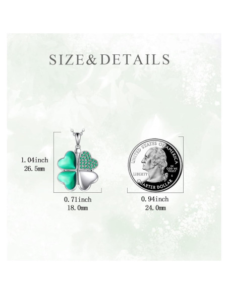 Collar de plata esterlina POPLYKE con colgante de trébol y corazón