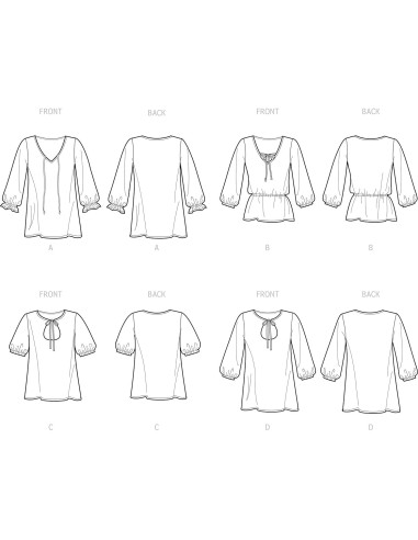 Kit de Patrón de Costura Simplicity S9469 para Blusas Tallas 16-24