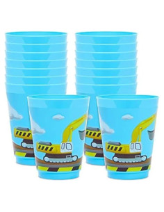 Copa de Plástico Azul Pack 16 BLUE PANDA Fiesta Construcción
