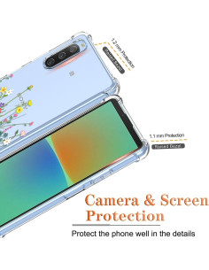 Funda transparente para Sony Xperia 10 II - Diseño de flores 2