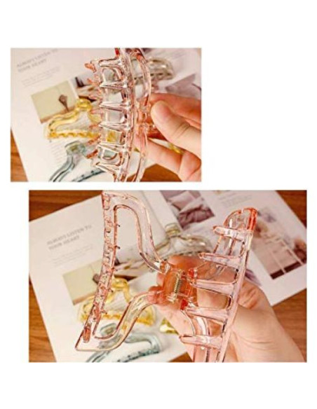 3 Clips de Pelo Acrílicos Antideslizantes SYBL 10cm