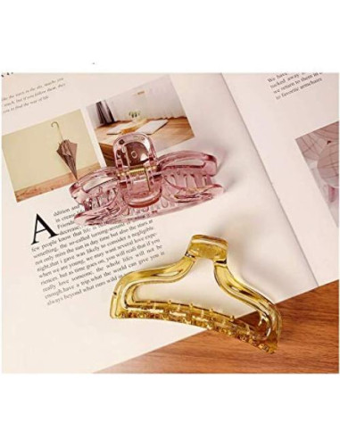 3 Clips de Pelo Acrílicos Antideslizantes SYBL 10cm