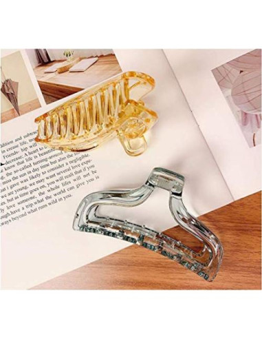 3 Clips de Pelo Acrílicos Antideslizantes SYBL 10cm