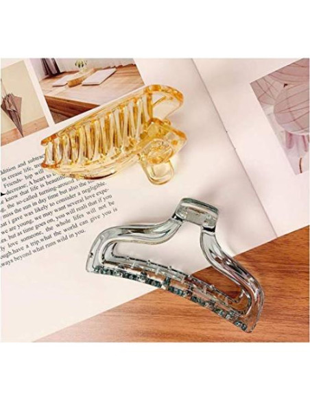 3 Clips de Pelo Acrílicos Antideslizantes SYBL 10cm