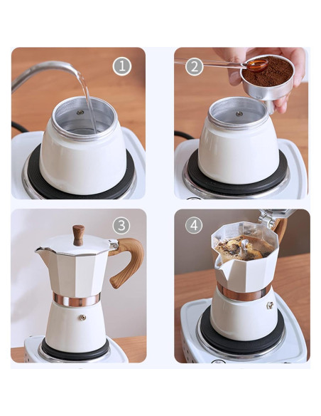 Cafetera Moka Conyee 3 Tazas 150 ml Manual Aluminio
