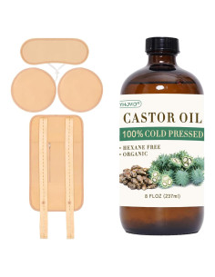 Paquete de 5 Aceites de Ricino Orgánico YHOVID 237ml y Envolturas