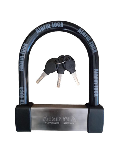 Candado U Lock Antirrobo ENZZONE con Alarma 16mm Acero Inoxidable