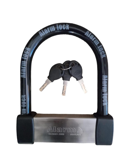 Candado U Lock Antirrobo ENZZONE con Alarma 16mm Acero Inoxidable