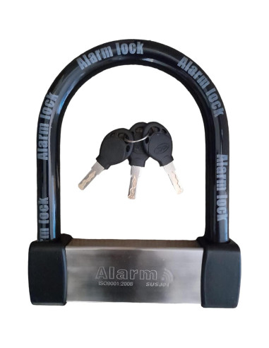 Candado U Lock Antirrobo ENZZONE con Alarma 16mm Acero Inoxidable