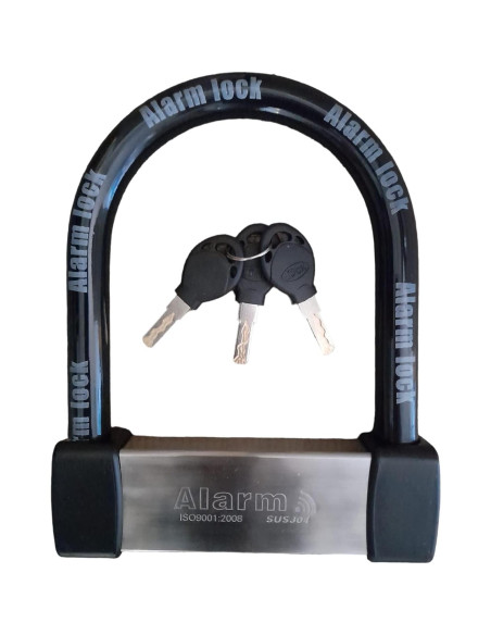 Candado U Lock Antirrobo ENZZONE con Alarma 16mm Acero Inoxidable