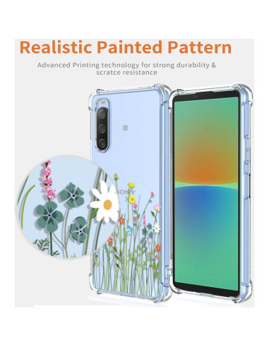 Funda transparente para Sony Xperia 10 II - Diseño de flores