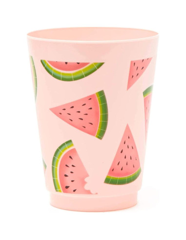 Tazas de plástico rosa BLUE PANDA para fiesta de sandía 16 pzas