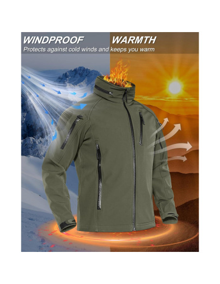 Chaqueta Táctica de Invierno TACVASEN para Hombre XX-Large Verde