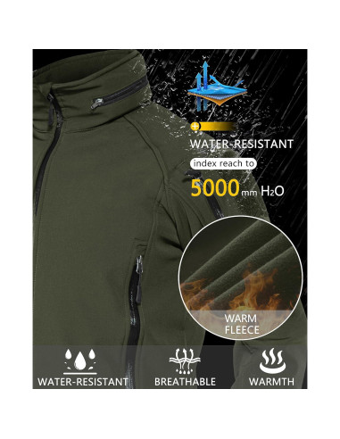 Chaqueta Táctica de Invierno TACVASEN para Hombre XX-Large Verde