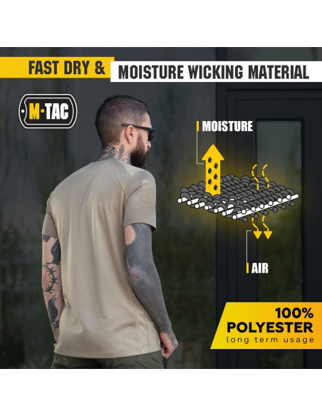 Camiseta Táctica M-Tac para Hombres - Poliester Transpirable