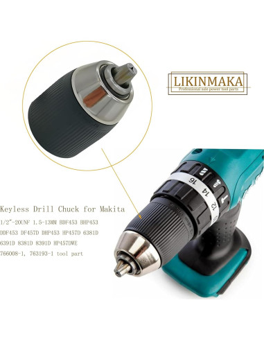 Chuck de Taladro Sin Llave Makita 1/2" 1.5-13mm Repuesto