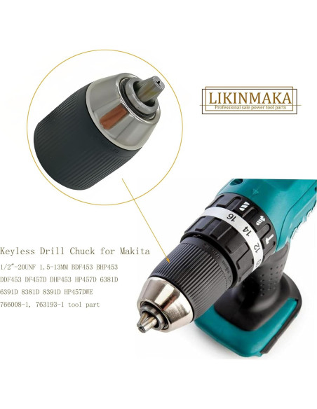 Chuck de Taladro Sin Llave Makita 1/2" 1.5-13mm Repuesto