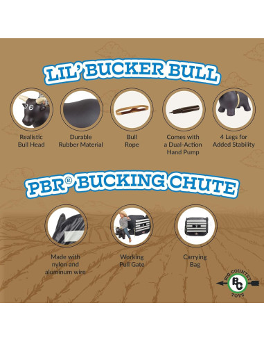 Toro Inflable Lil Bucker Big Country Toys + Chute PBR