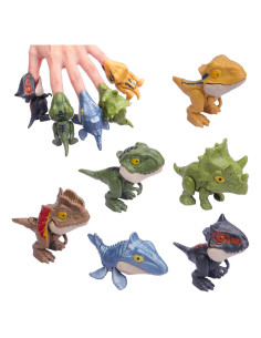 Paquete de 6 Figuras de Dinosaurios AUKSKY con Boca Movible