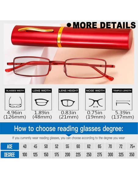 Gafas de Lectura Portátiles TOUK 1.5x Anti Luz Azul UV