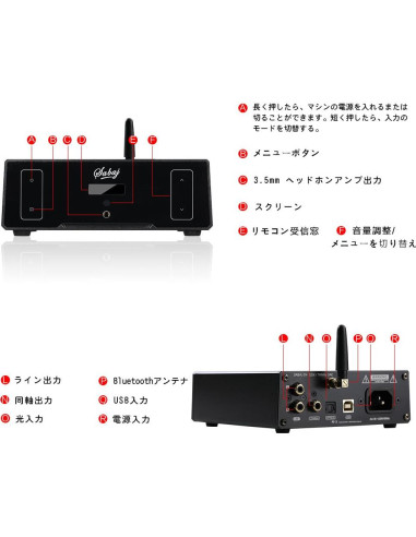Amplificador de Auriculares Sabaj D4 Bluetooth HiFi 124mW 32