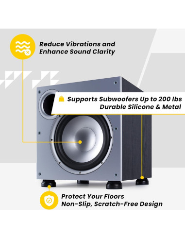 Pies de Aislamiento para Subwoofer Sound Addicted 4PCs