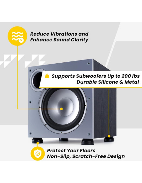 Pies de Aislamiento para Subwoofer Sound Addicted 4PCs