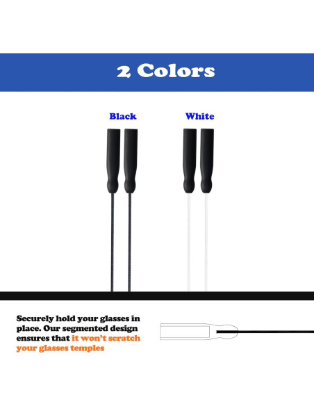 Correa Ajustable para Gafas Omnful - 50.8cm Negro (2pcs)