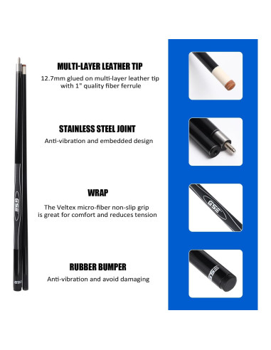 Palo de Billar GSE Juegos y Deportes 58" Fibra de Vidrio 510g-600g