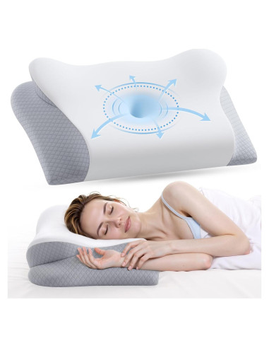 Almohada de Cuello Ergonómica Secailog PL02 2 en 1 Viscoelástica