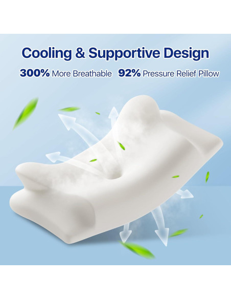 Almohada de Cuello Ergonómica Secailog PL02 2 en 1 Viscoelástica