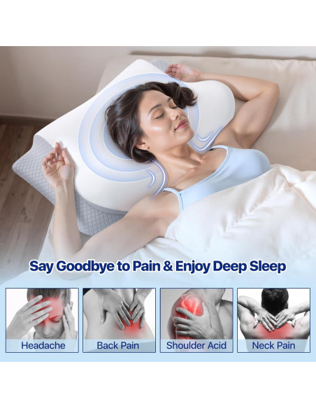 Almohada de Cuello Ergonómica Secailog PL02 2 en 1 Viscoelástica