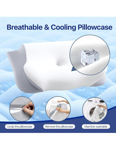 Almohada de Cuello Ergonómica Secailog PL02 2 en 1 Viscoelástica