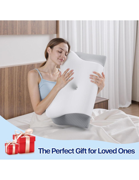 Almohada de Cuello Ergonómica Secailog PL02 2 en 1 Viscoelástica