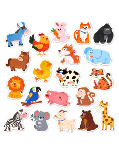 Imanes de Nevera JoyCat para Niños - 20 Animales de Madera