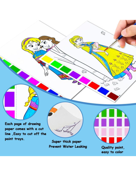 Libro de Colorear Acuarela JZILU - Set de Pintura Mágica