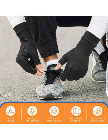 Guantes de Artritis Big Mango, Compresión Cobre, Talla Grande