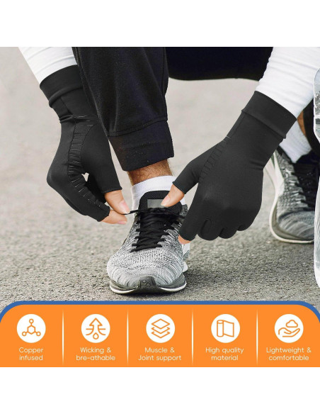 Guantes de Artritis Big Mango, Compresión Cobre, Talla Grande
