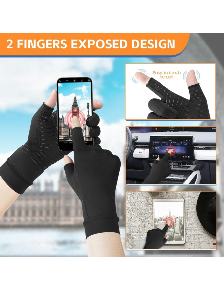 Guantes de Artritis Big Mango, Compresión Cobre, Talla Grande