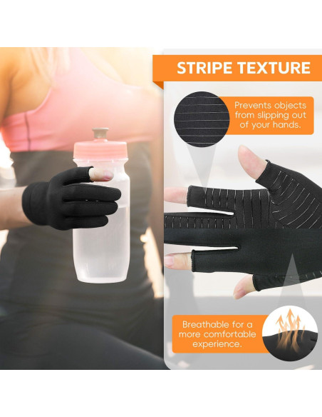 Guantes de Artritis Big Mango, Compresión Cobre, Talla Grande