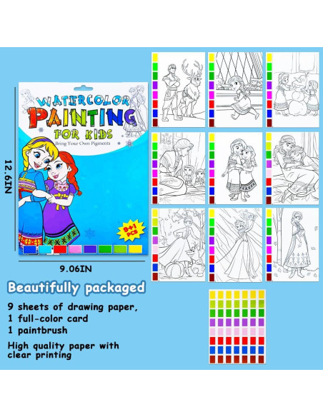 Libro de Colorear Acuarela JZILU - Set de Pintura Mágica