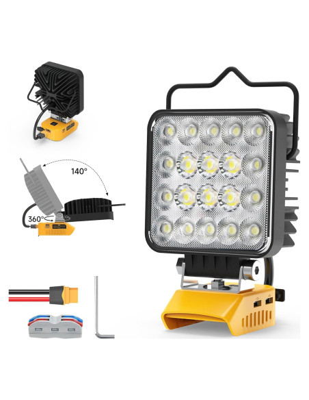 Luz de Trabajo LED Azocek 60W 6000LM Inalámbrica 20V