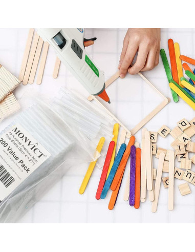 Palitos de Pegamento Caliente MONVICT 200 Unidades 10.16 cm