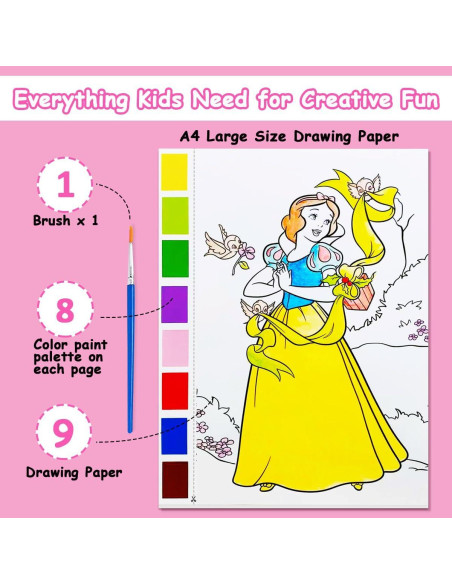 Libro de Colorear Acuarelas JZILU para Niños - Pintura Mágica