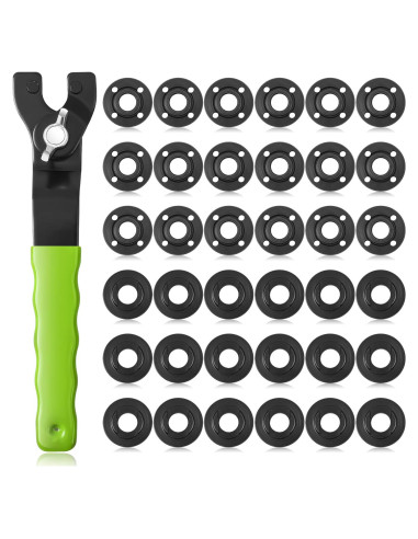 Kit de Llave y Tuercas de Amoladora Hicarer 37 Pcs Verde