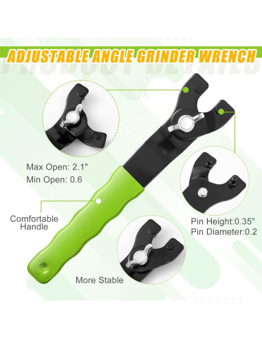 Kit de Llave y Tuercas de Amoladora Hicarer 37 Pcs Verde