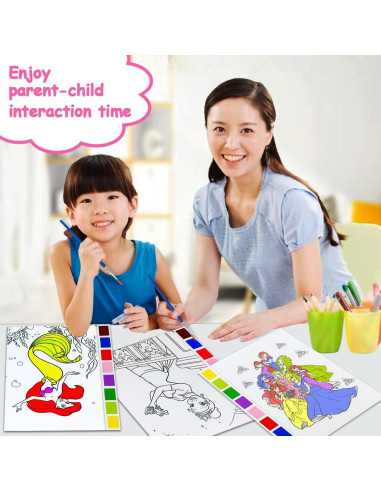 Libro de Colorear Acuarelas JZILU para Niños - Pintura Mágica