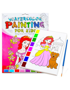 Libro de Colorear Acuarelas JZILU para Niños - Set Mágico