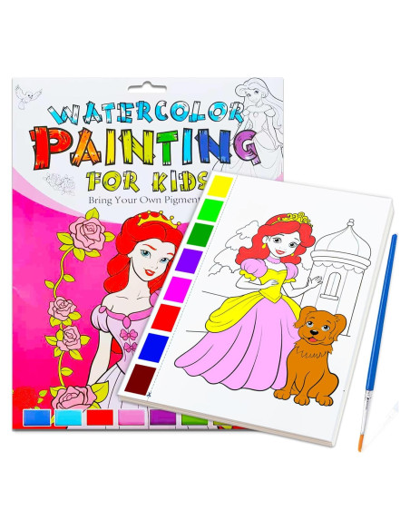 Libro de Colorear Acuarelas JZILU para Niños - Set Mágico